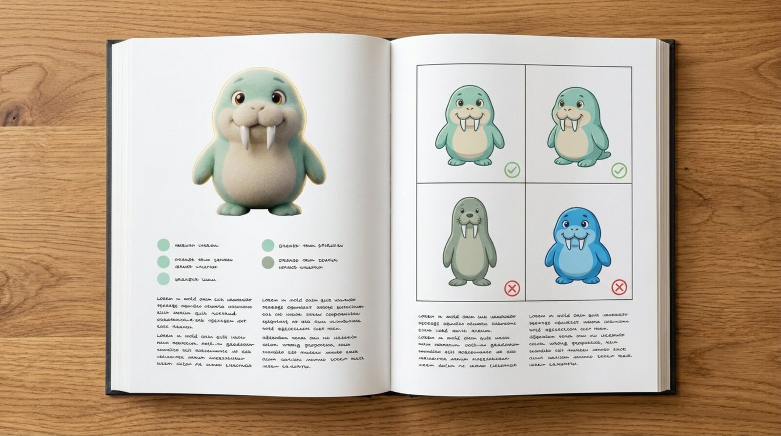 The character book: on model, off model.