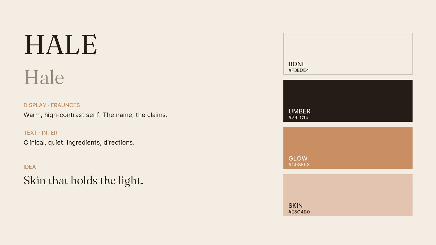 Type, palette, idea