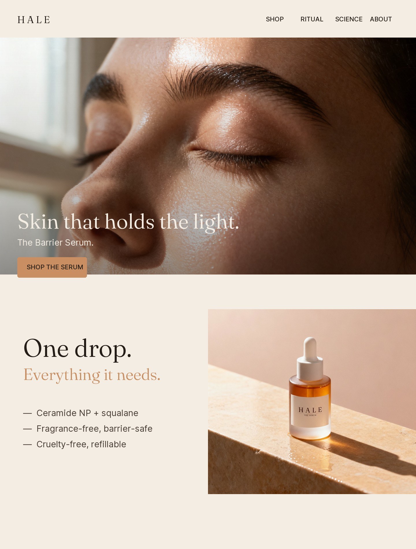 HALE, Social + launch Launch page 1