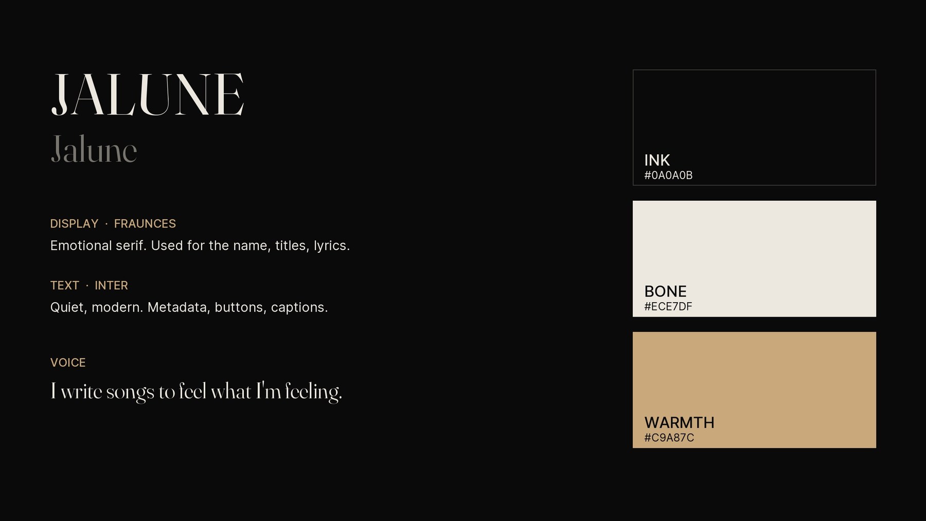 Type, palette, voice