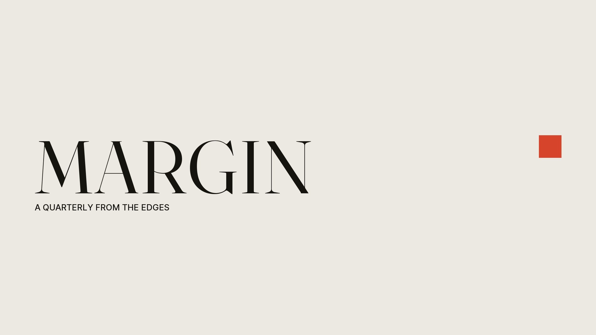 The masthead, flush to the margin