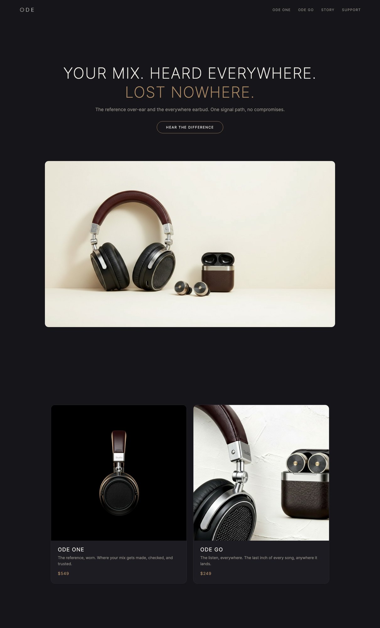 ODE, Social + launch Launch page 1