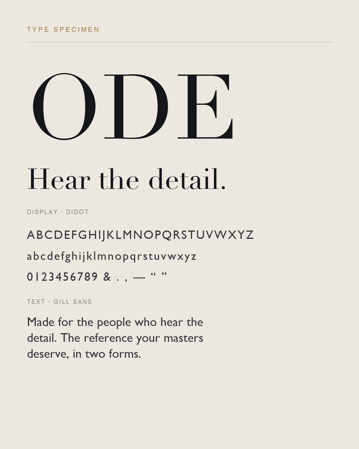 Type specimen
