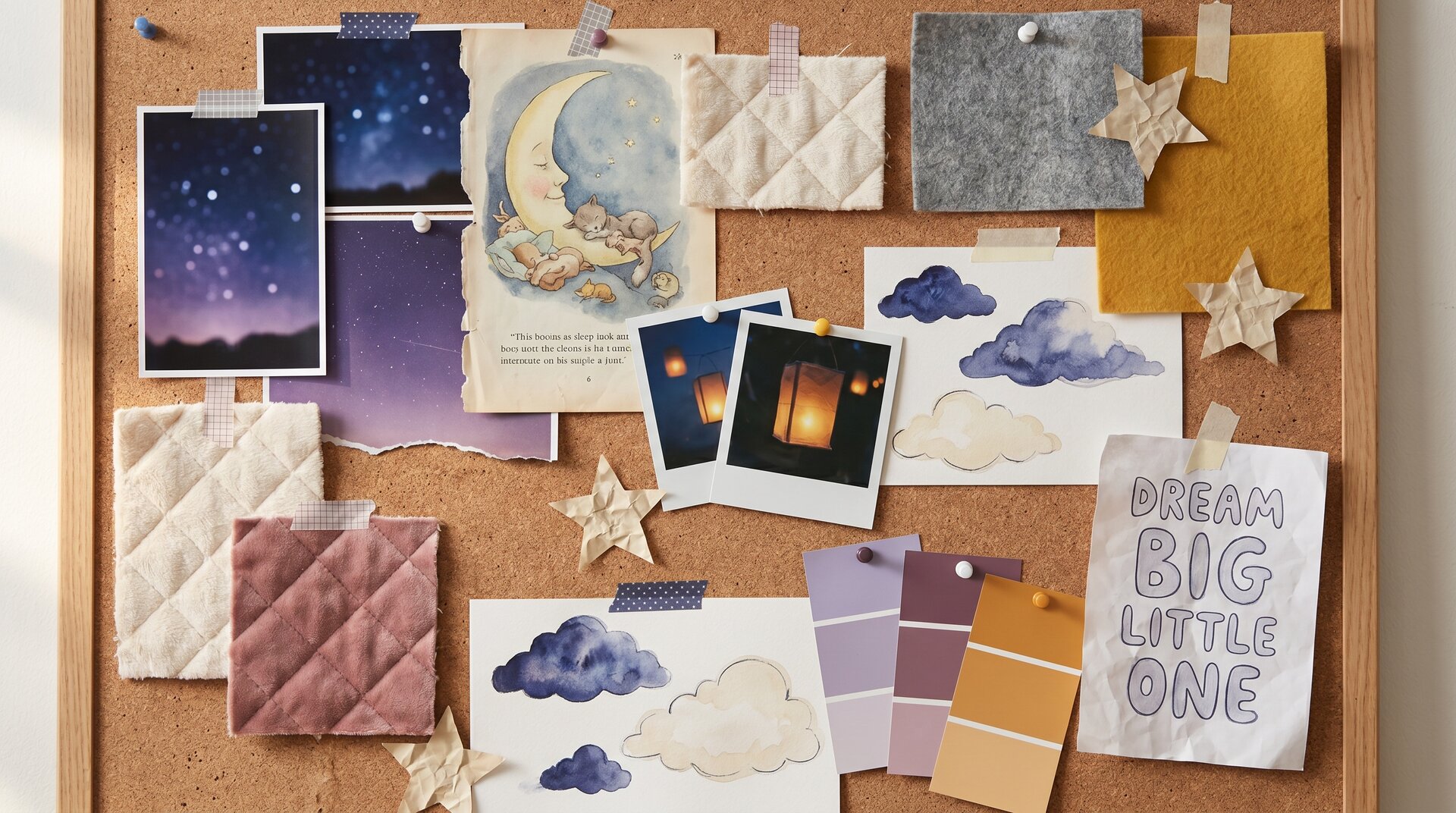 The inspiration board, gathered before any design