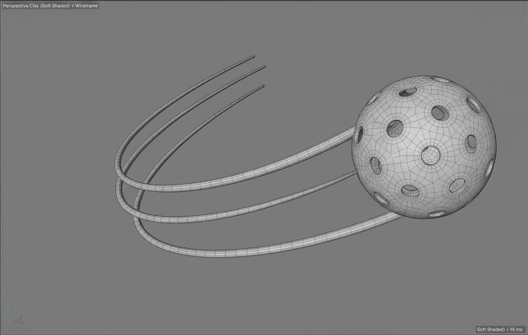 Working viewport, ball and trail splines